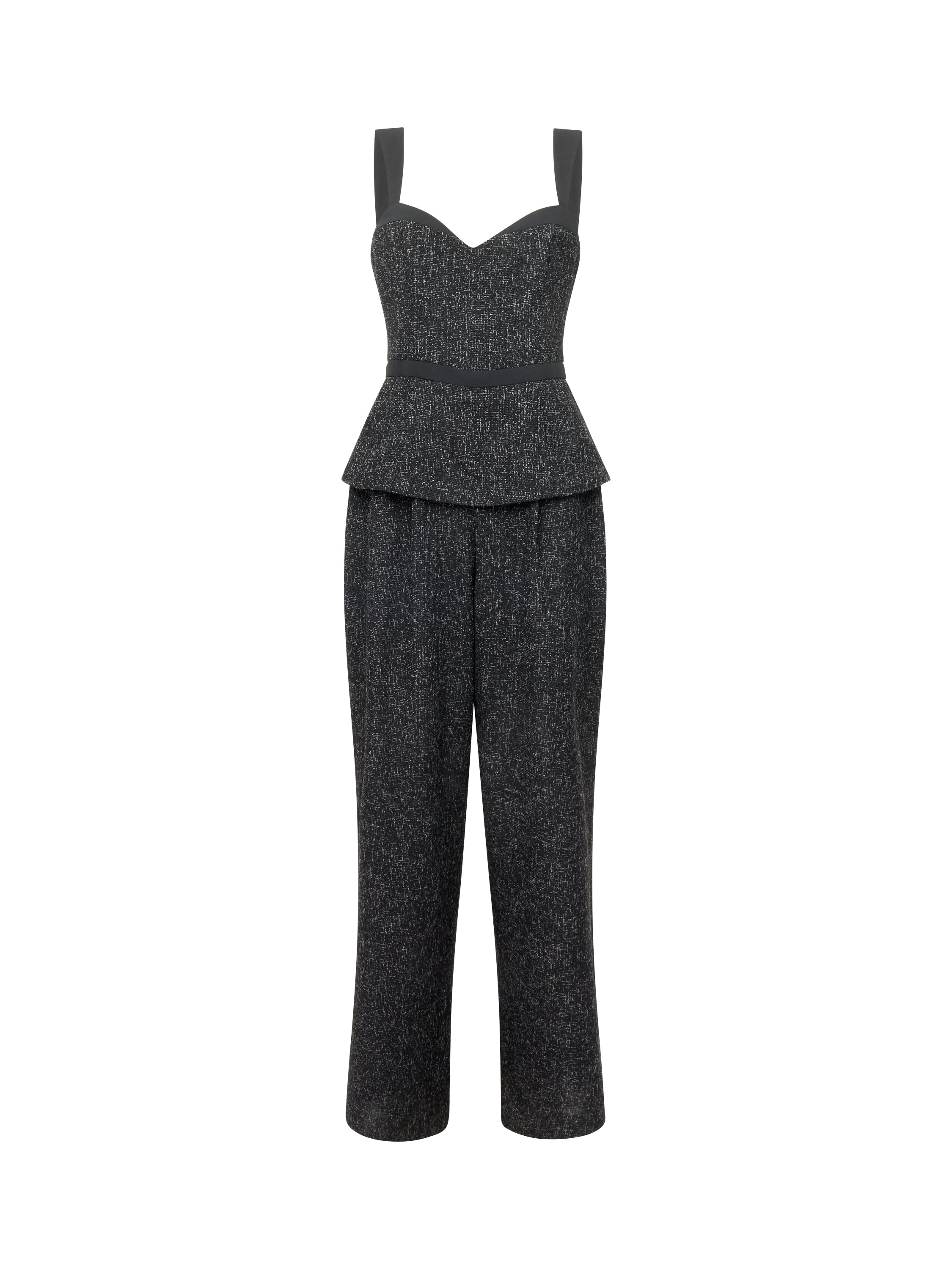 Alyssia Boucle Peplum Jumpsuit