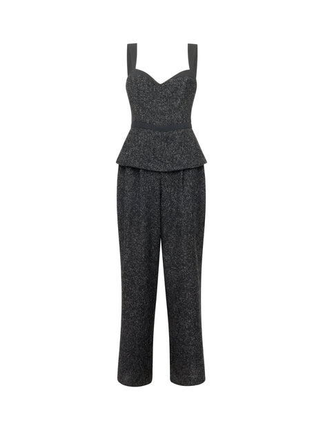 Alyssia Boucle Peplum Jumpsuit