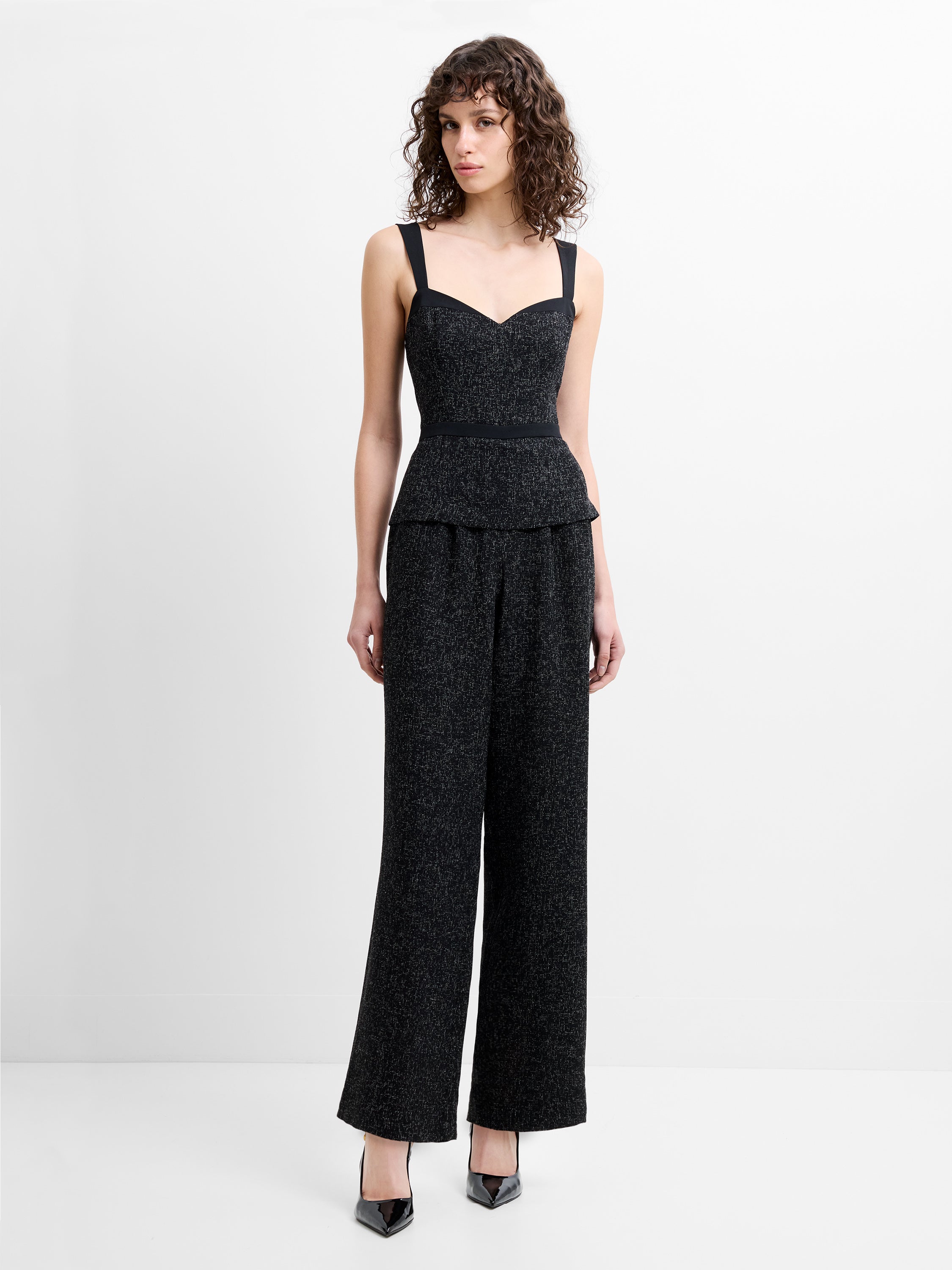 Alyssia Boucle Peplum Jumpsuit