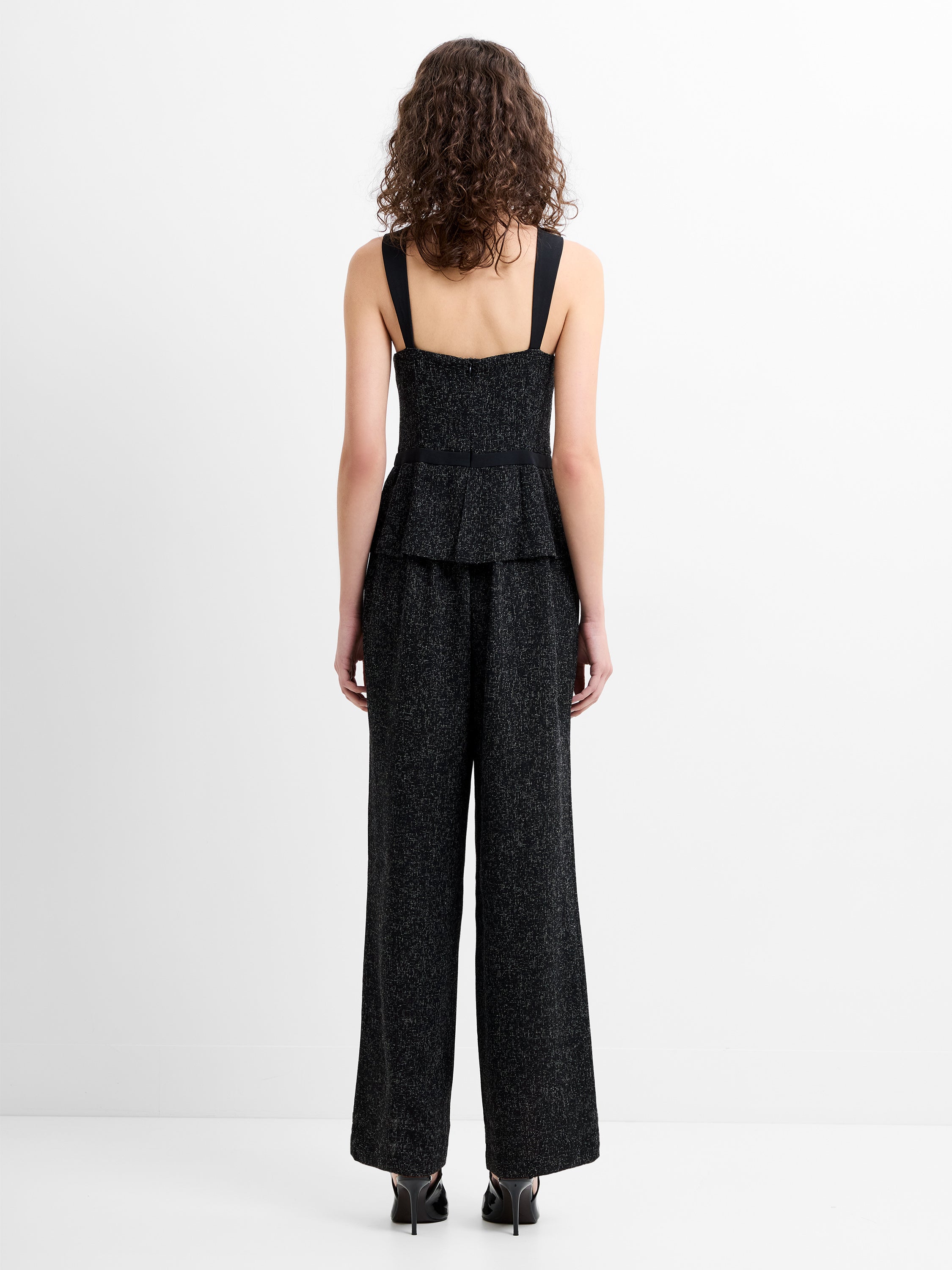 Alyssia Boucle Peplum Jumpsuit