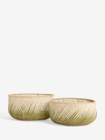 Ombre Rattan Storage Baskets (Set of 2)
