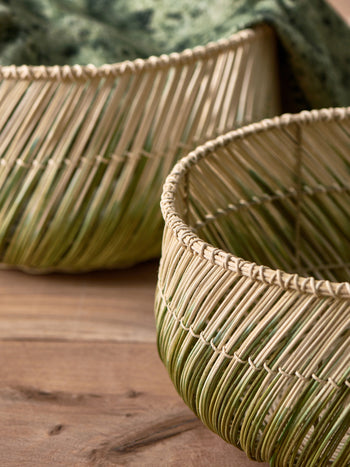 Ombre Rattan Storage Baskets (Set of 2)