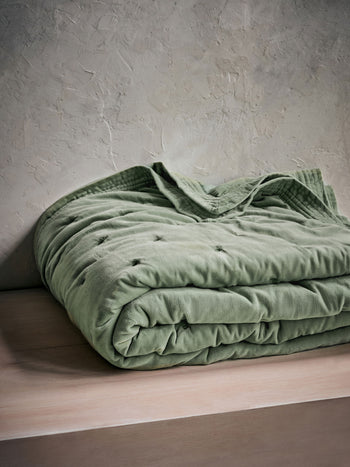 Washed Velvet Bedspread