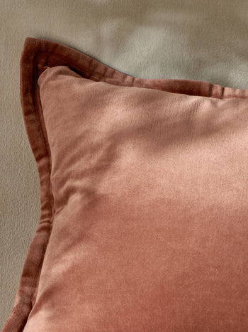 Washed Velvet Cushion Coffee