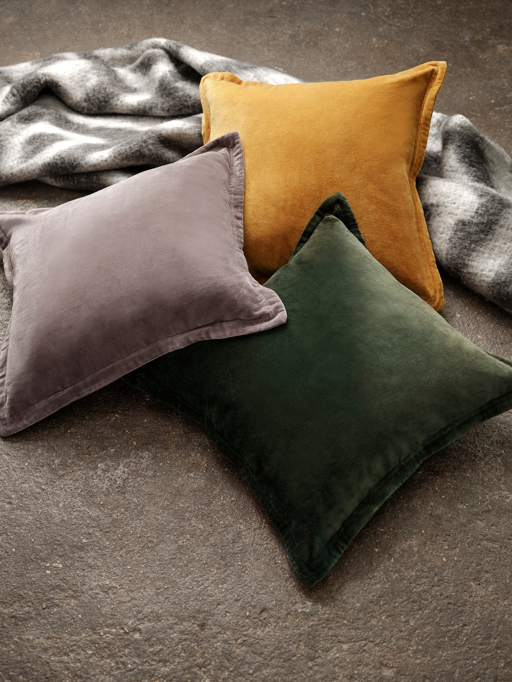 Washed Velvet Cushion Saffron French Connection UK