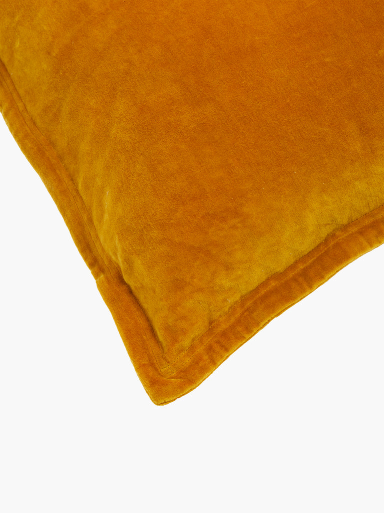 Washed Velvet Cushion Saffron | French Connection UK