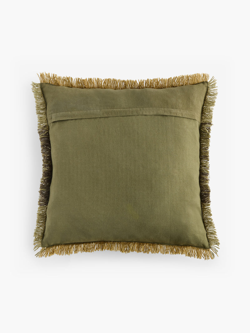 Textured Fringe Recycled Cushion