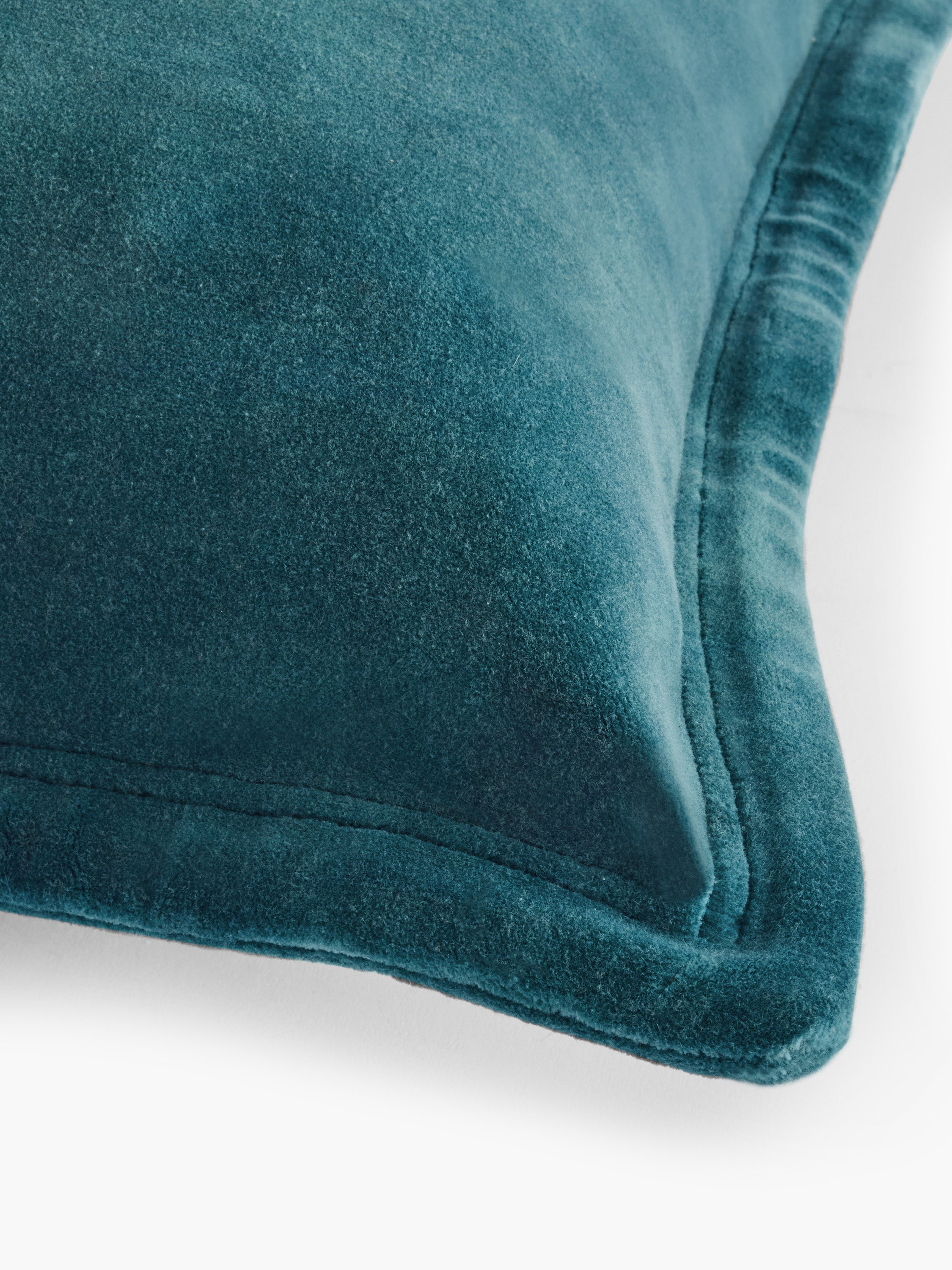 Washed Velvet Teal Blue Cushion