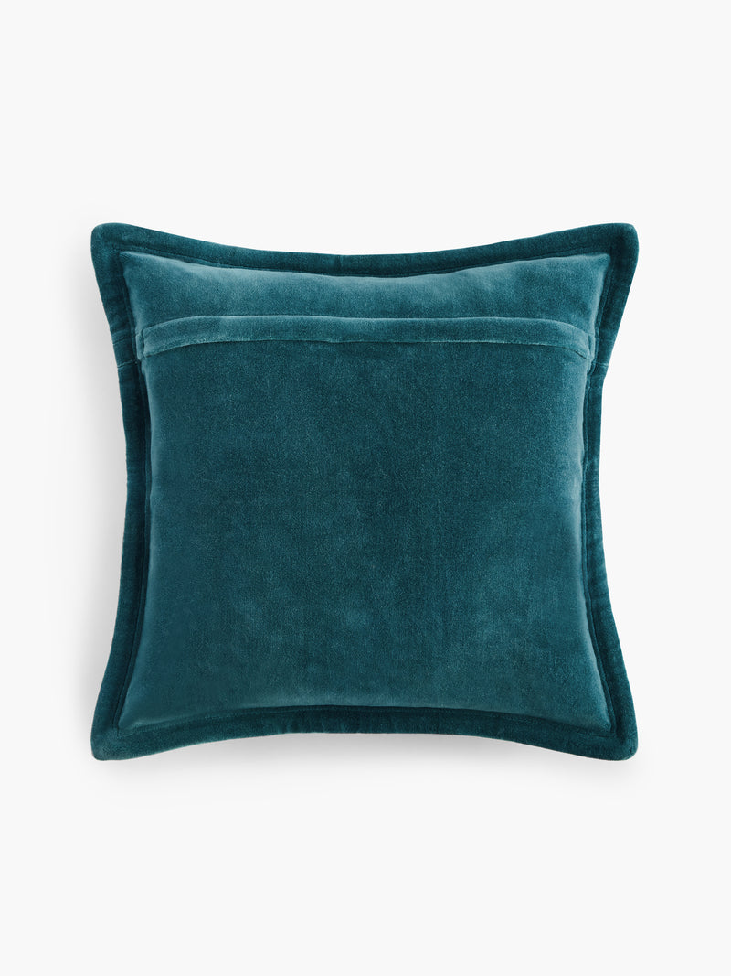 Washed Velvet Teal Blue Cushion
