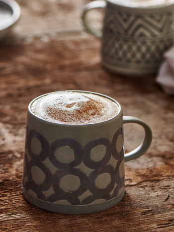 Circular Pattern Stoneware Mug