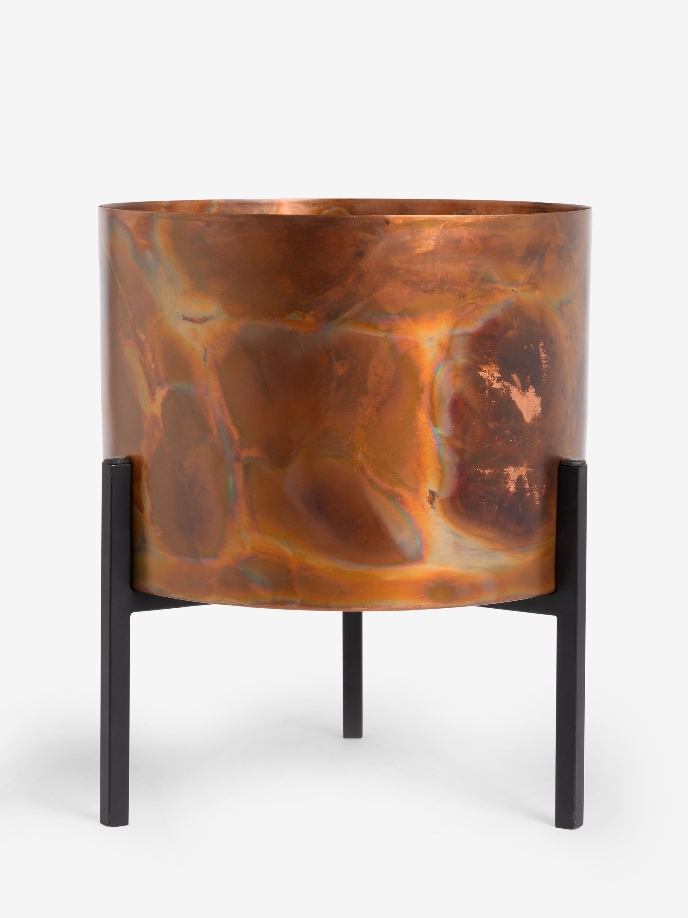 Medium Patina Metal Stand Planter