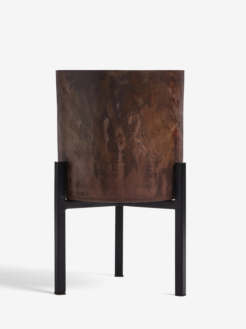 Medium Patina Metal Stand Planter