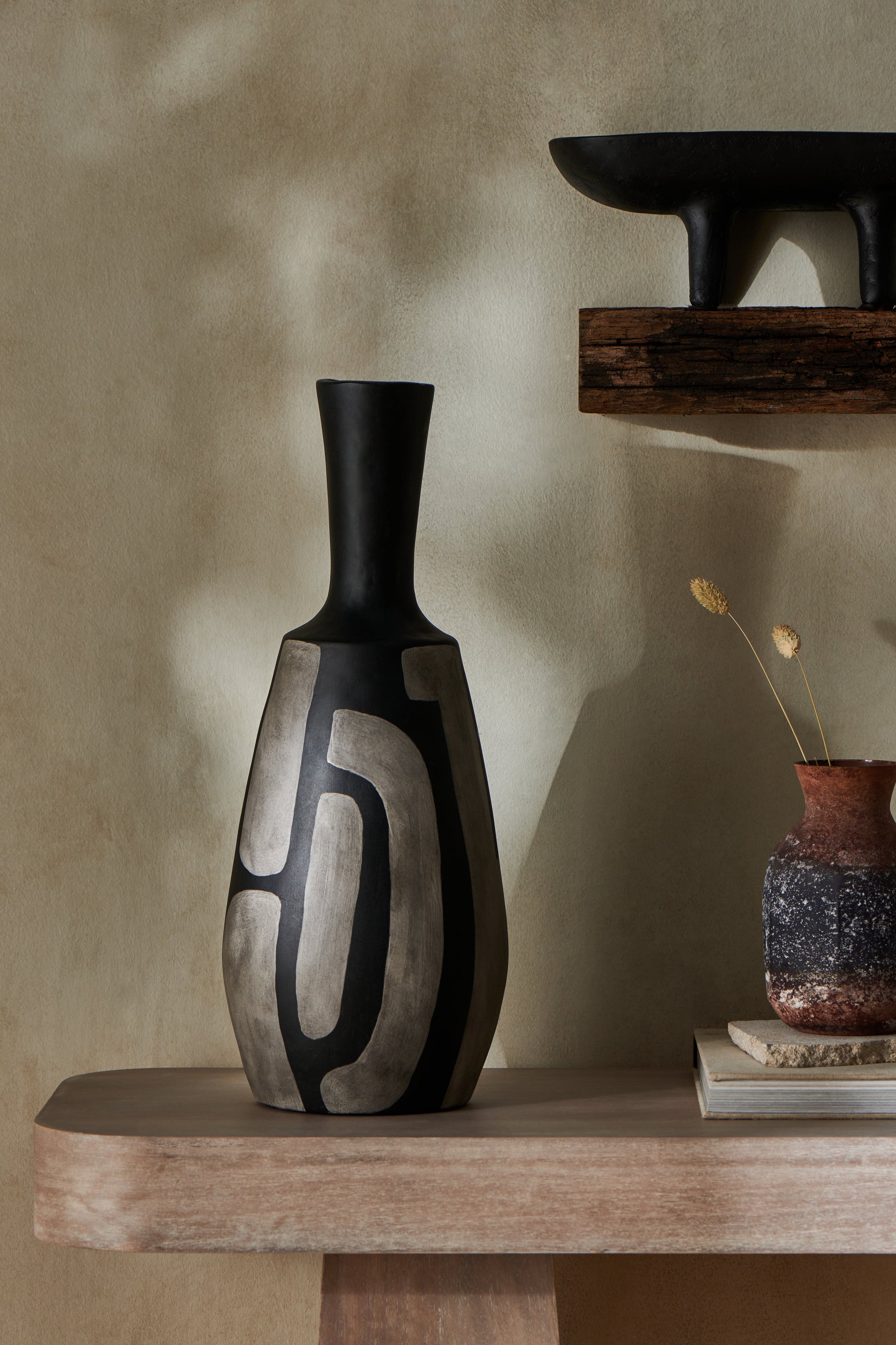 Hand Painted Papier Mache Vase