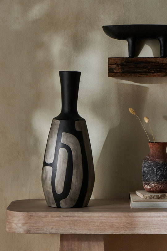 Hand Painted Papier Mache Vase
