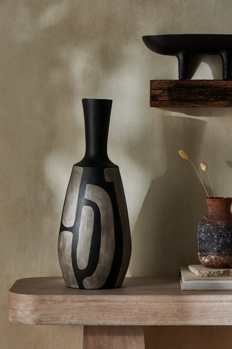 Hand Painted Papier Mache Vase