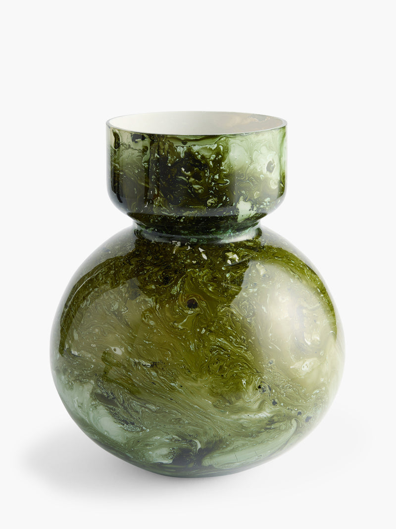 Green Abstract Glass Vase