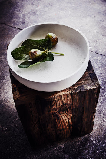 Mykonos White Concrete Bowl