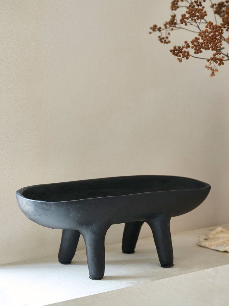Papier Mache Footed Bowl