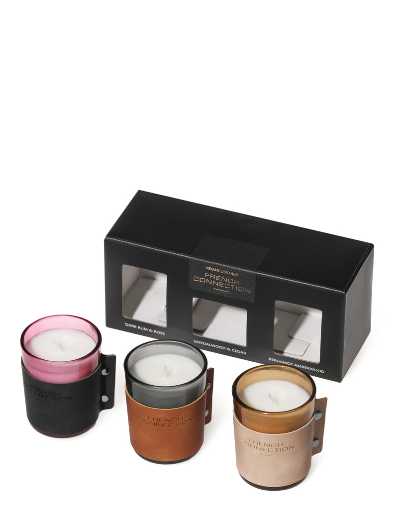 Vegan Leather Candle Set (3 Pieces)