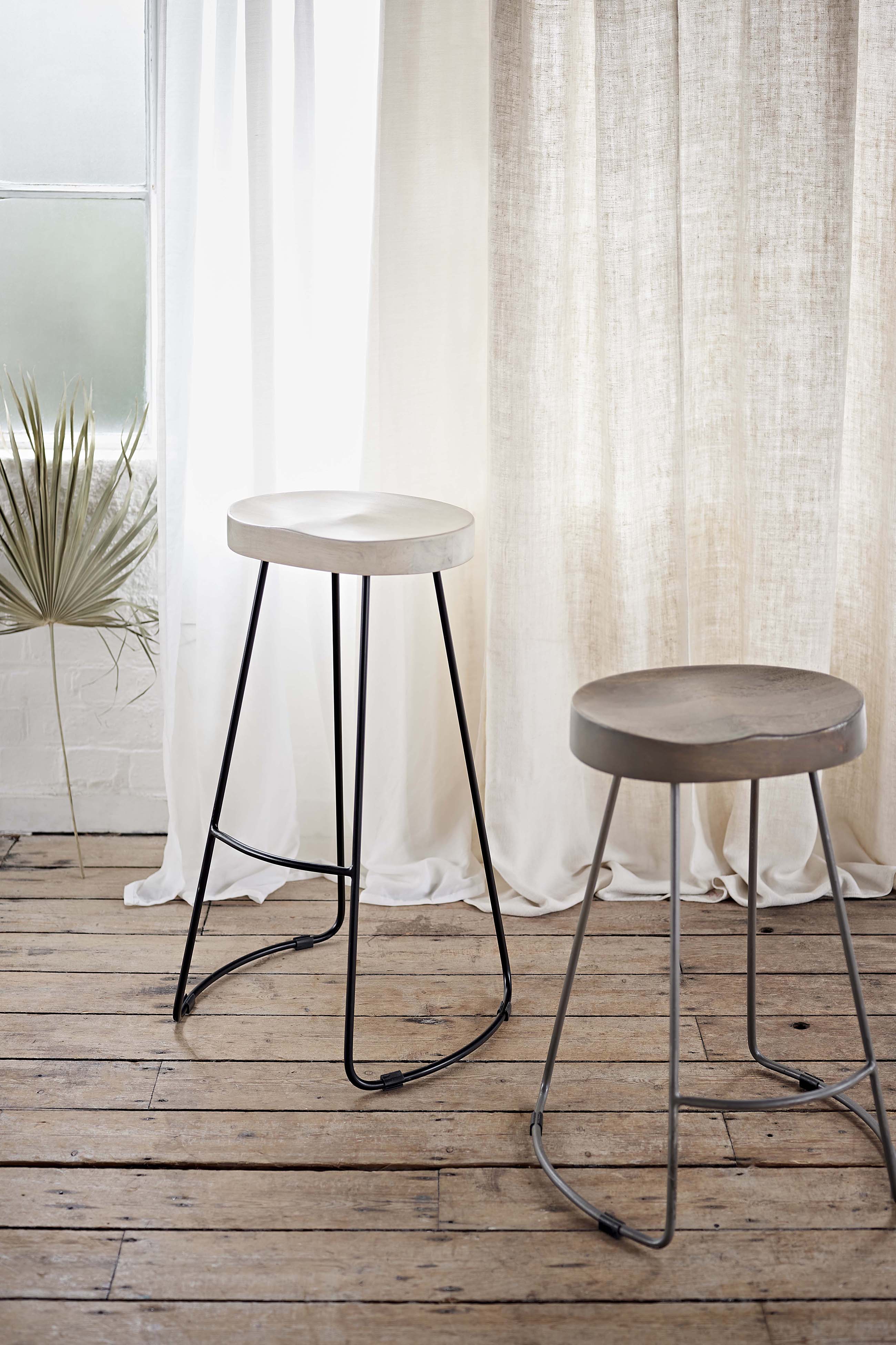 Large Roger Barstool Salvage Grey