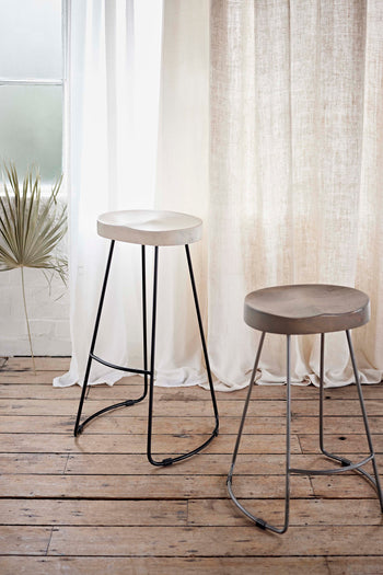 Large Roger Barstool Salvage Grey