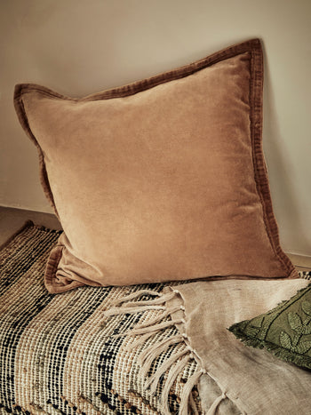 Washed Velvet Coffee Cushion