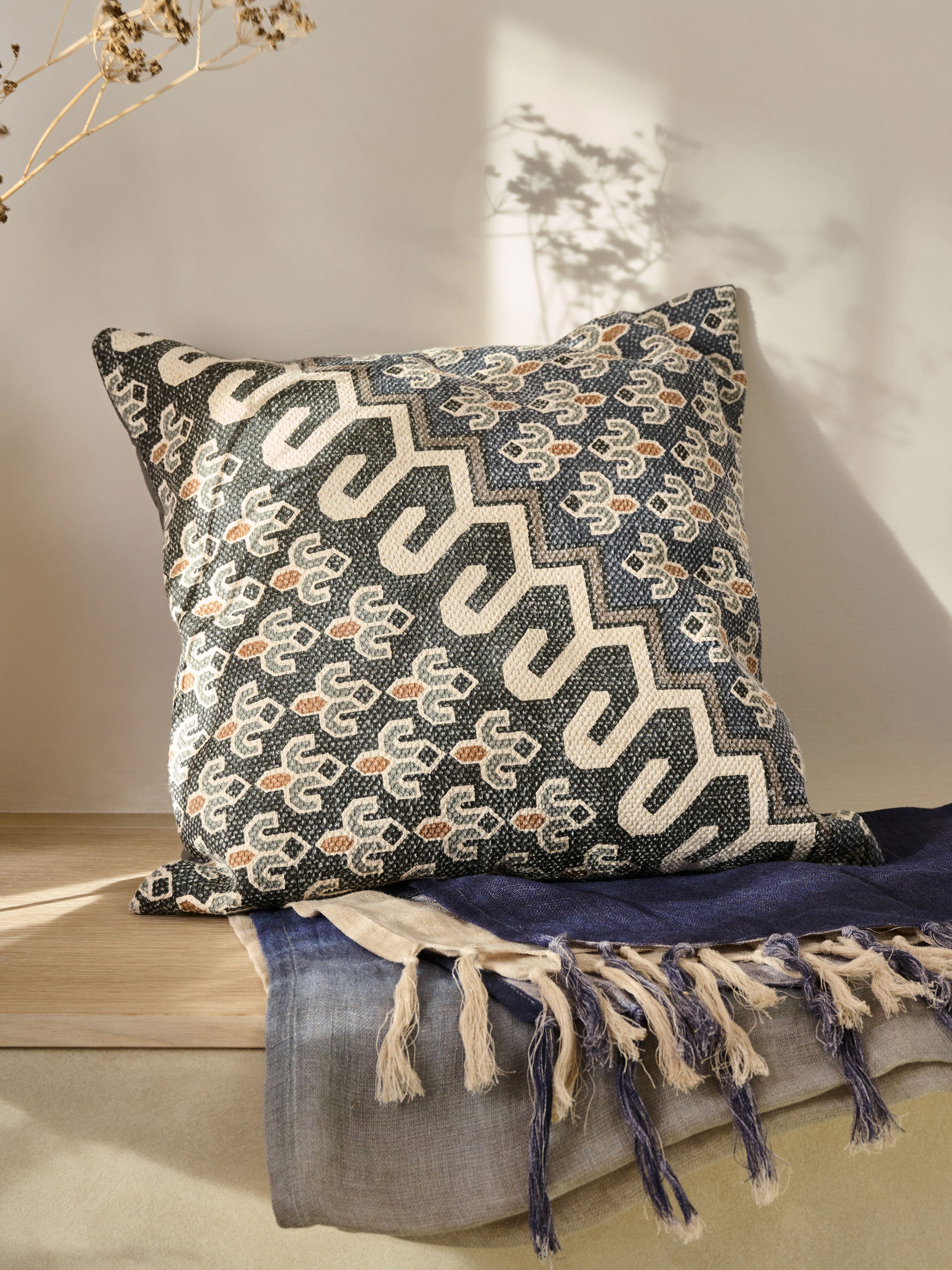 Blue Poppy Field Cushion