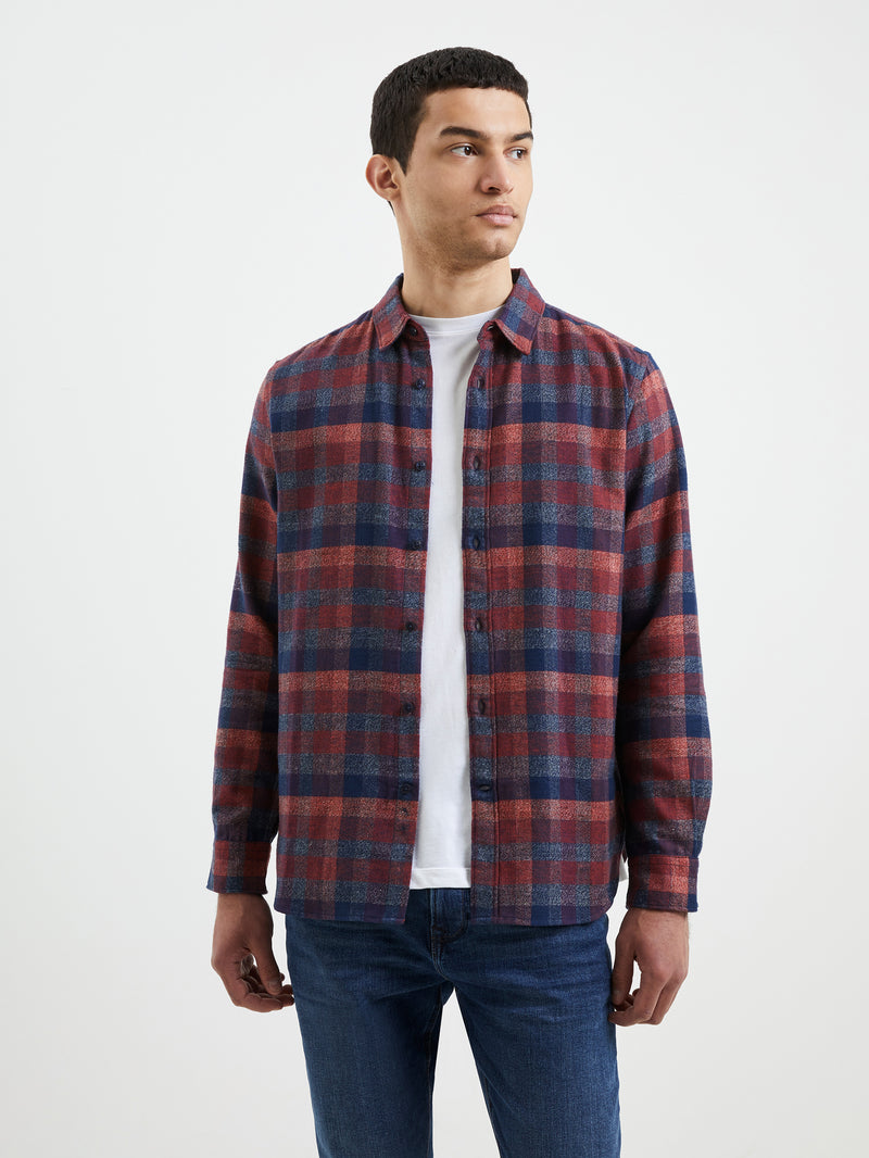 Grindle Check Long Sleeve Shirt Red Multi | French Connection UK
