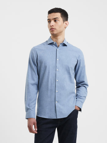Brushed Melange Long Sleeve Shirt