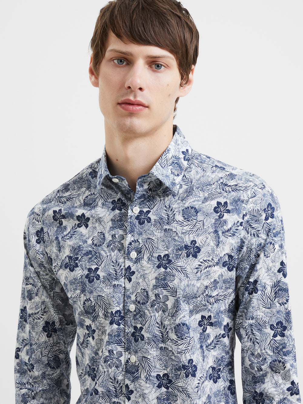 Premium Floral Long Sleeve Shirt Navy | French Connection UK