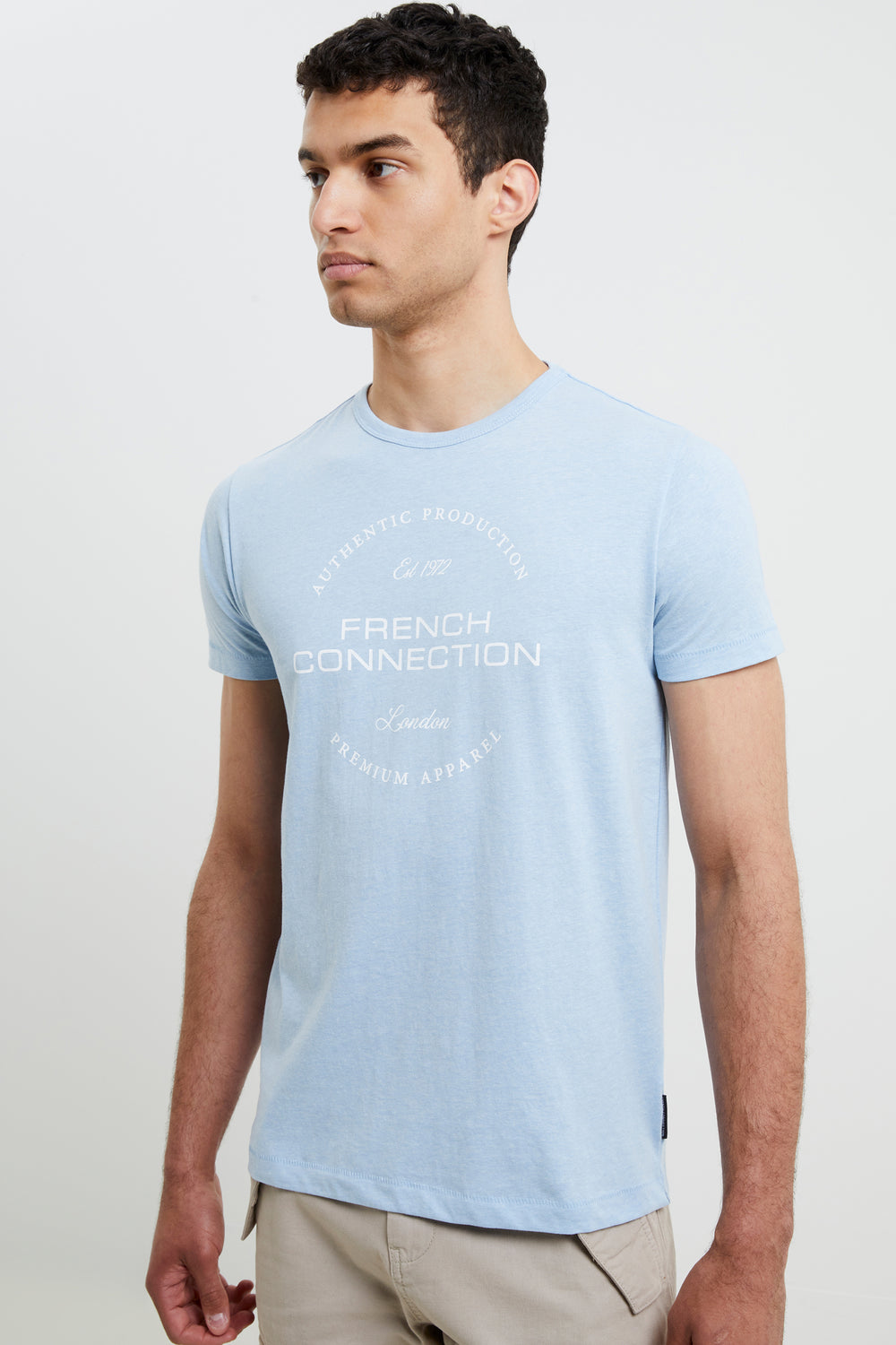 French Connection Graphic T-Shirt Sky Mel/White | French Connection UK