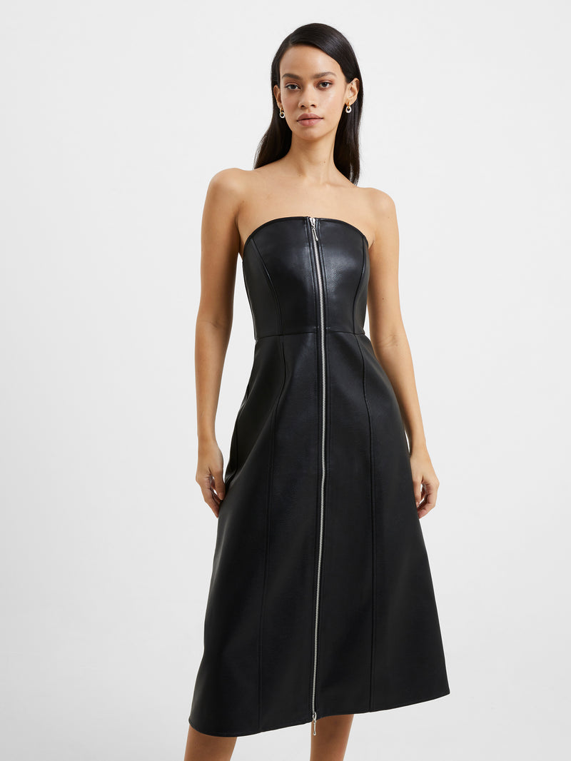 Claudia PU Dress Blackout French Connection UK