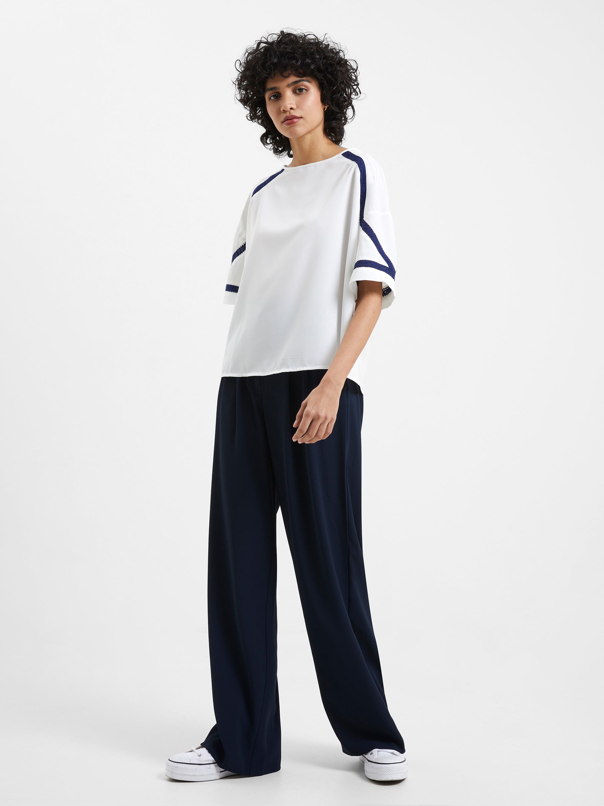 Crepe Recycled Light Embroidered Top