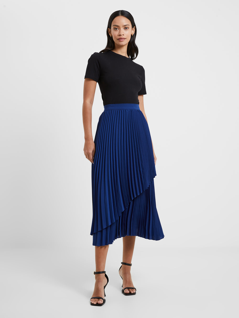 Arie Pleated Midi Skirt Blue Depths | French Connection UK