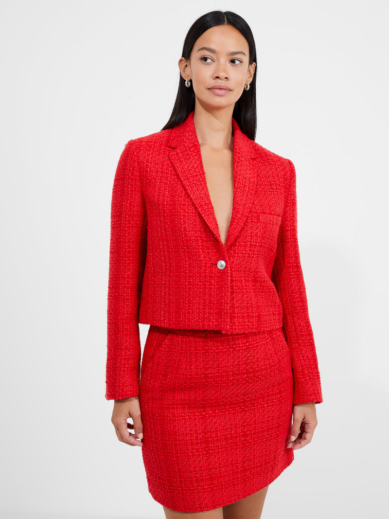 Tweed discount red blazer