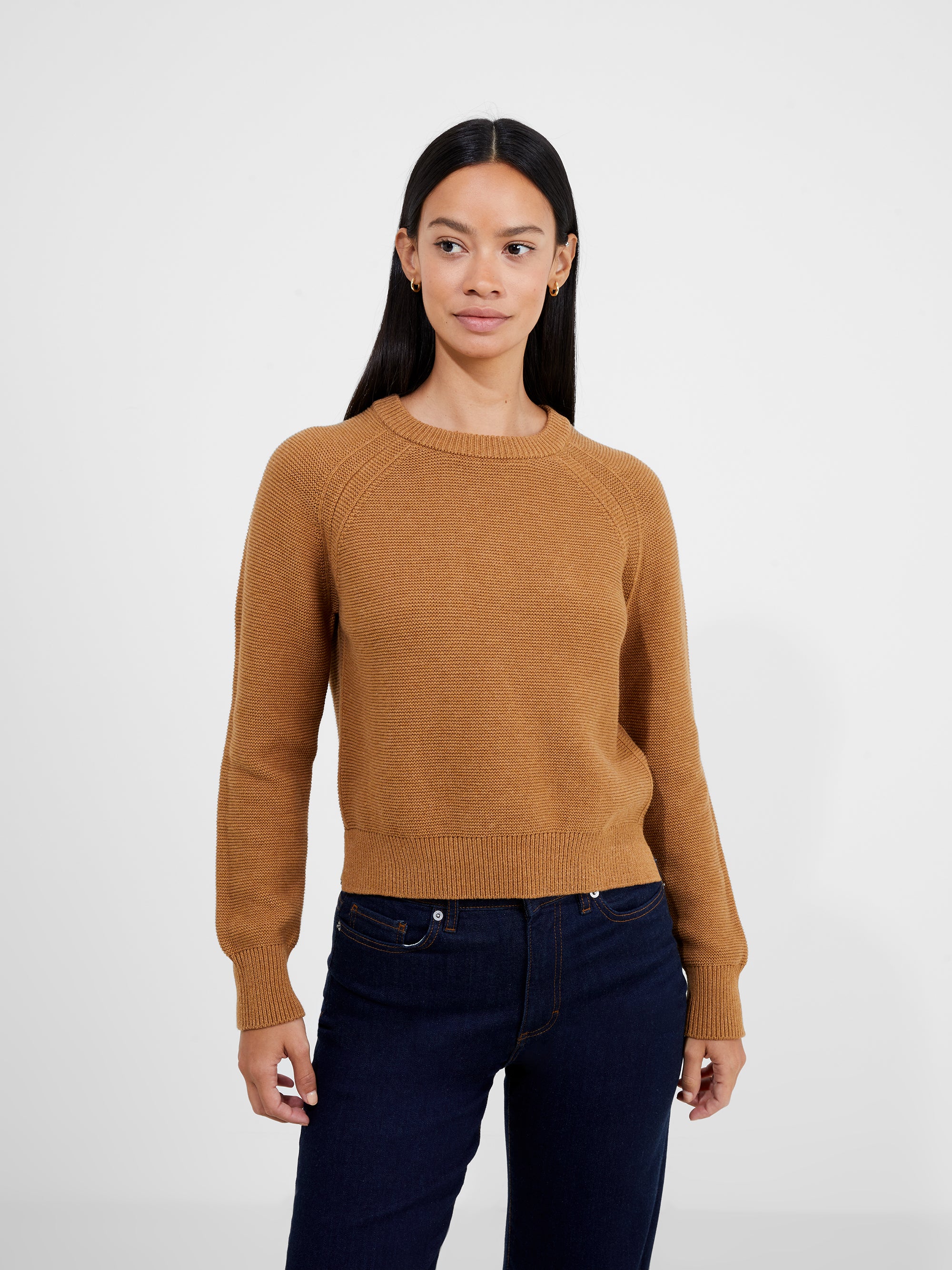 Lilly Mozart Crew Neck Jumper Tobacco Brown Mel | French Connection UK