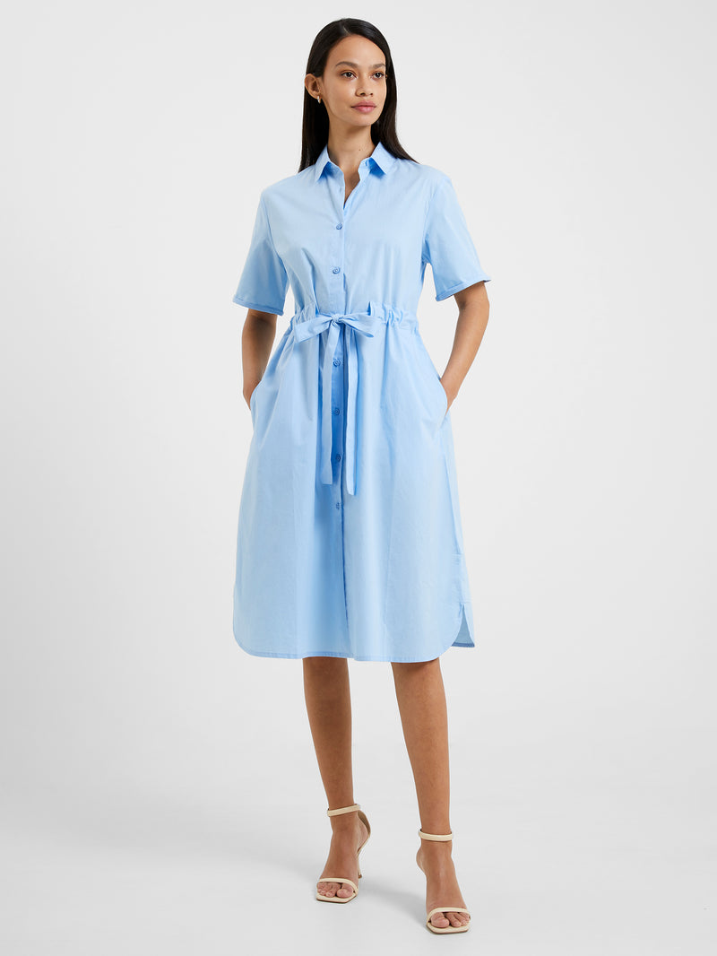 Rhodes Poplin Shirt Dress Placid Blue | French Connection UK