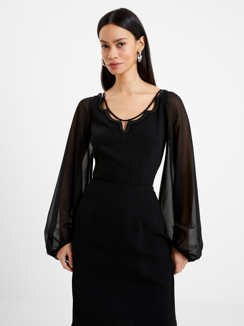 French connection saya crepe dress top