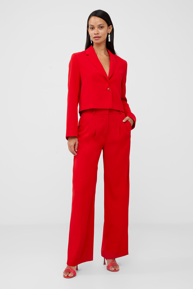 Harry Suiting Cropped Blazer Royal Scarlet | French Connection UK