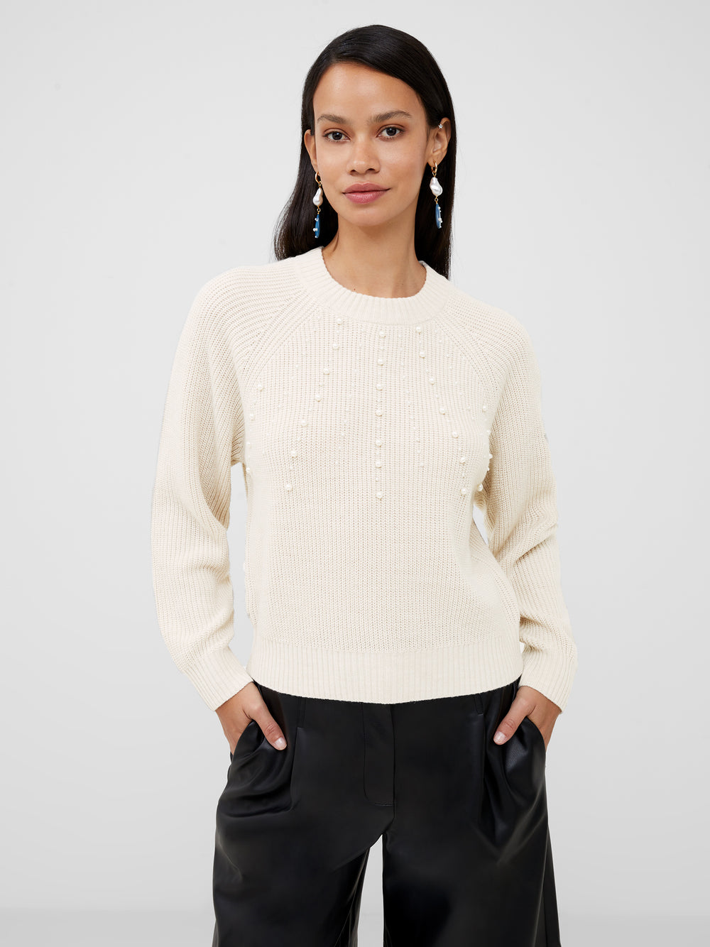 Jolee Pearl Crew Neck Jumper Classic Cream | French Connection UK