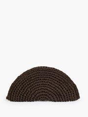 Ribbon Crochet Brown Clutch Bag