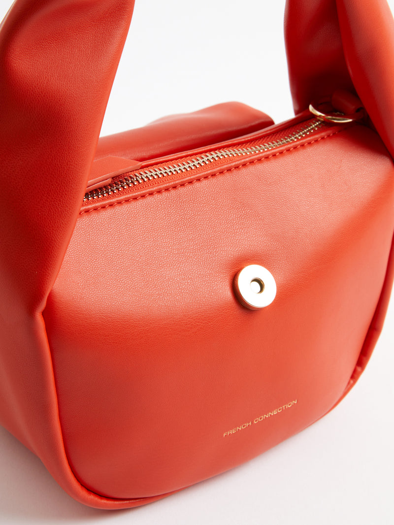 PU Mini Soft Handbag Mandarin Red French Connection UK