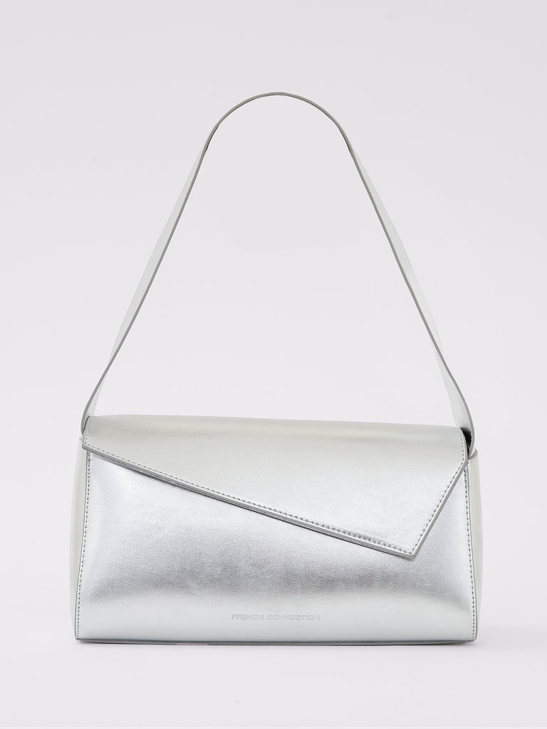 Jeenaa X Metallic Envelope Bag High Shine Silver | French Connection UK