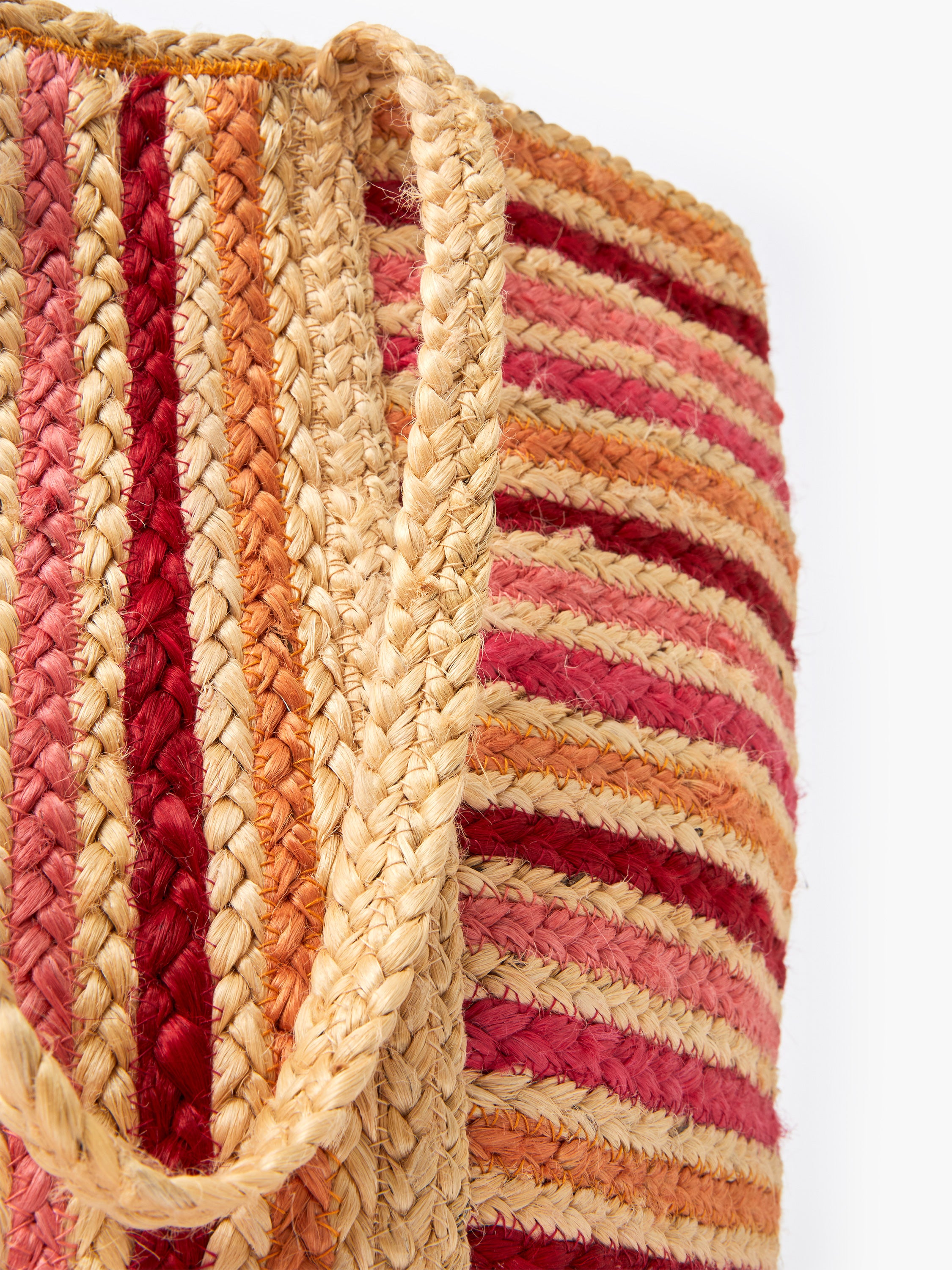 Raffia Stripes Beach Bag