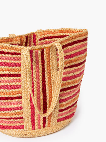 Raffia Stripes Beach Bag