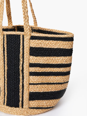 Raffia Stripes Beach Bag