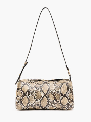 Snakeskin Handle Baguette Bag
