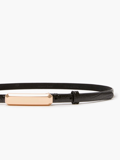 Leather Croc Bar Belt