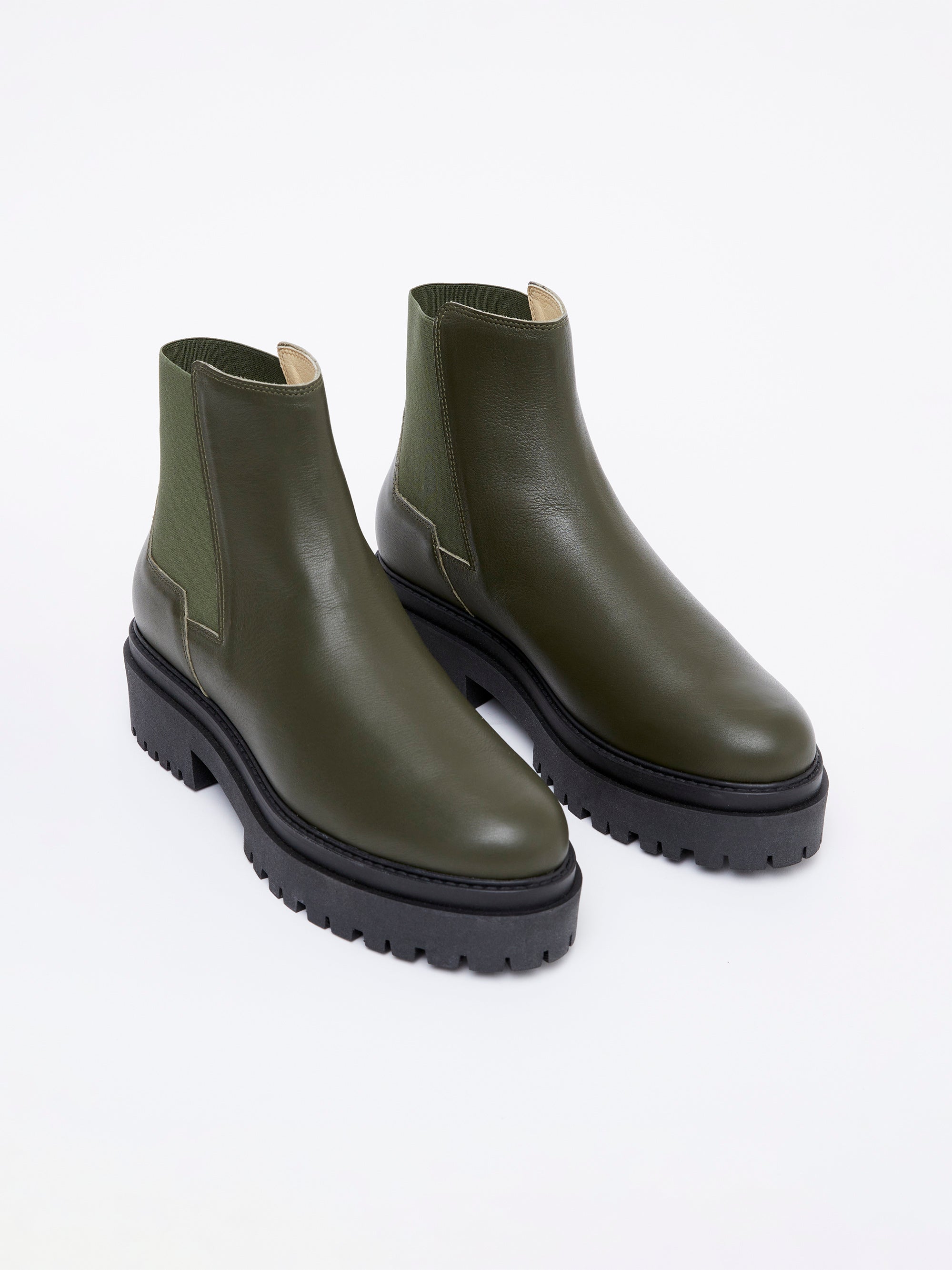 Chelsea Boot Dark Green Platform Boots Tove Chelsea Boot Leather