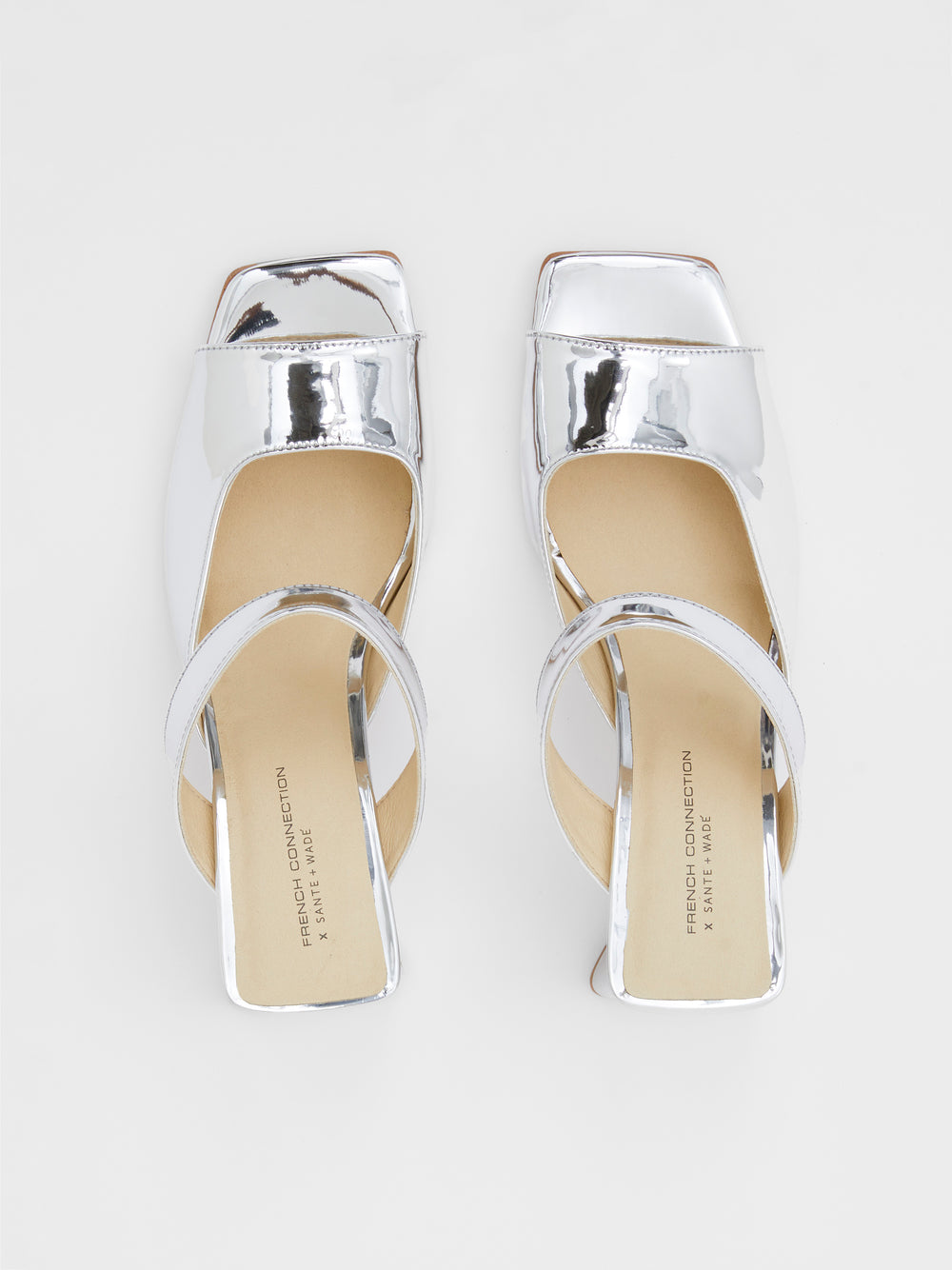 Sadie Mirror Metallic Heels Metallic | French Connection UK